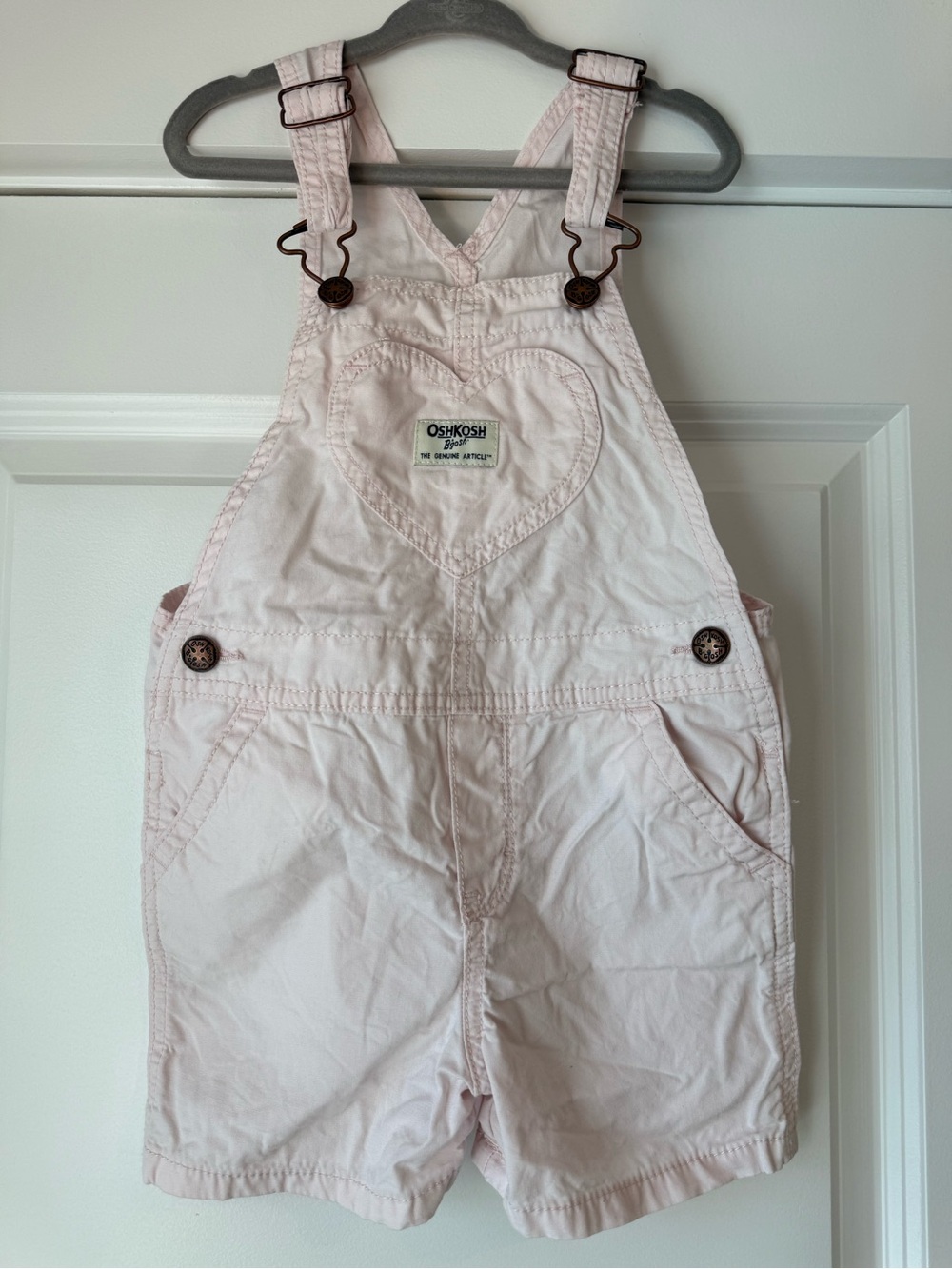OshKosh B'gosh Toddler Girls' Heart Pocket Shortalls Overalls Pink 4T